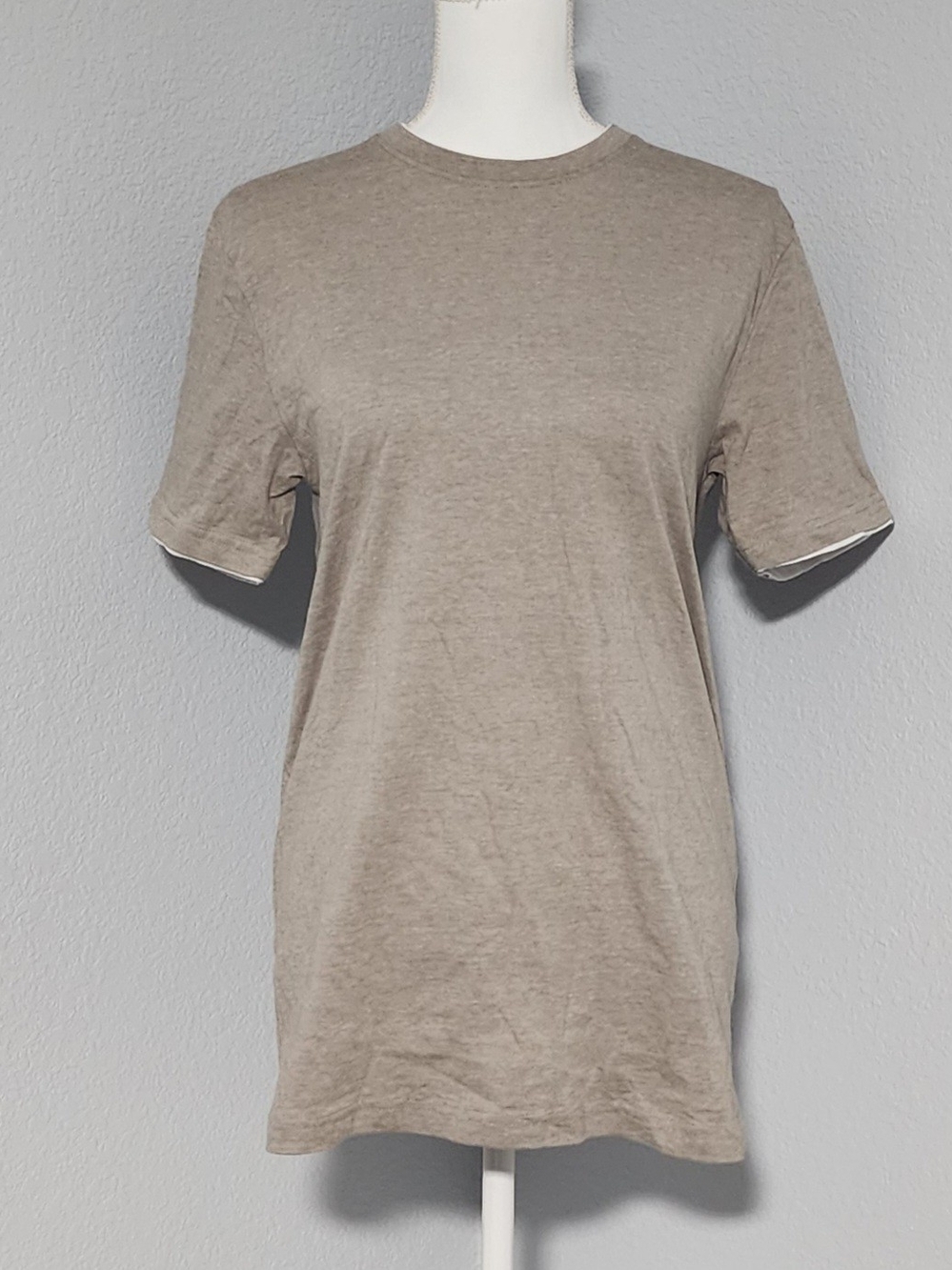 Denim & Flower Ricky Singh 100% Cotton Brown Striped Oversized Tee Womens Small